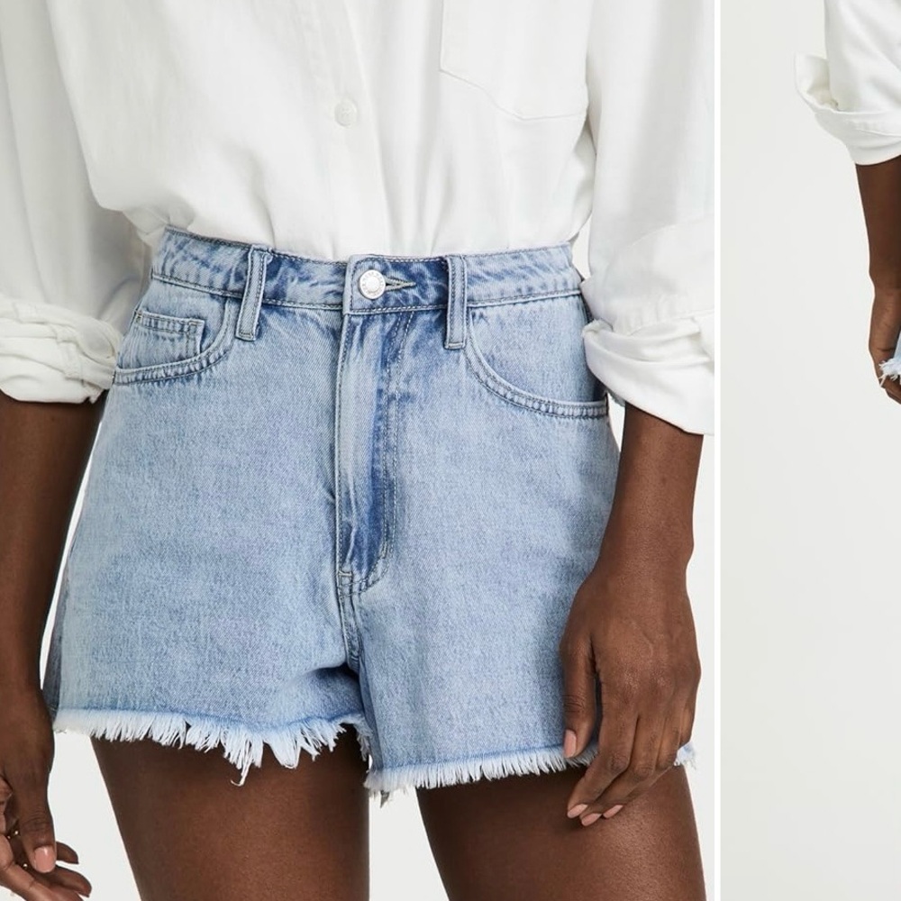 WeWoreWhat The Boyfriend Short in light blue denim
